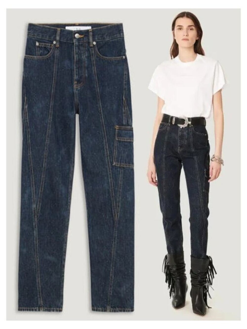 IRO Menard Slim Fit Cargo Jeans Size 28